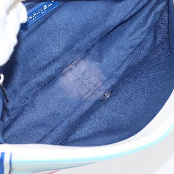 CHANEL Chain Shoulder Bag Canvas White Multicolor CC Auth 117109AM - Picture 10 of 16